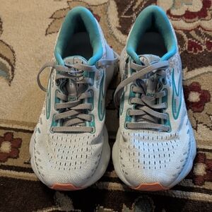 Brooks Women's White and Teal Athletic Running Shoes